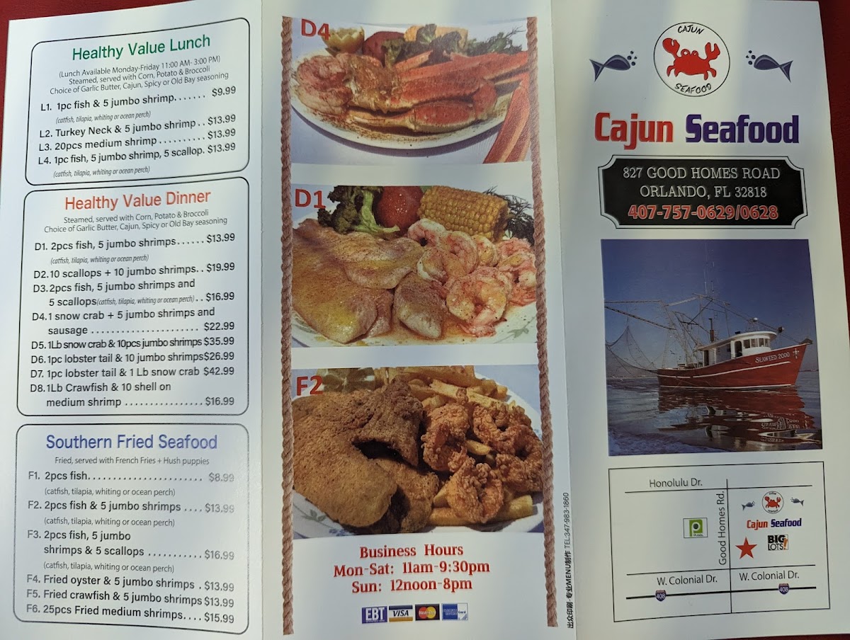Cajun Seafood Menu - Image 1